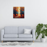 Natuyalo Paint by Numbers for Adults with Framed on Canvas, Autumn Forest Paint by Numbers Kits for Beginners, Forest Path DIY Acrylic Painting Kits with Frame Ideal Gift (12x12 Inch) Natuyalo