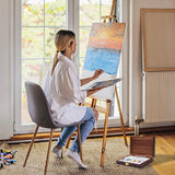 DICOSMETIC 36 Grids Bamboo Watercolor Paint Palette Box Wood Color Artist Paint Tray Empty Watercolor Case Wooden Travel Box for Painters Painting DICOSMETIC