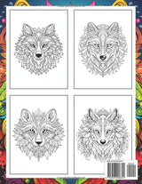 Wolfs Mandala Coloring Book: Wolves Mandala Coloring Page, Mystical Canine Designs for Relaxation Majosta
