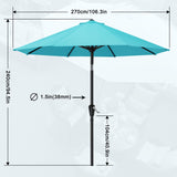 MASTERCANOPY Patio Umbrella for Outdoor Market Table -8 Ribs (9ft,Turquoise) MASTERCANOPY