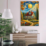 Landscape Paint by Numbers Kit for Adults, Spring Scenery Paint by Number on Canvas Without Frame, DIY Sunflower Oil Painting for Home Wall Decor(16x20inch) Clendo