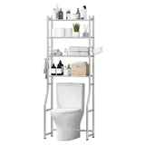 Ekisemio Over The Toilet Storage Shelf, 4-Tier Metal Over Toliet Bathroom Organizer Rack with Shelves, 70 Inch Tall, 4 Hooks and Paper Holder, Chrome Ekisemio