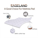 EASELAND King Size Mattress Pad Pillow Top Mattress Cover Quilted Fitted Mattress Protector Cotton 8-21" Deep Pocket Cooling Topper (78x80 Inches, White) EASELAND