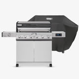 Monument Grills 6-Burner Convertible Natural Gas Smart bbq Grill Stainless Steel Denali 605 with BBQ Cover Monument Grills