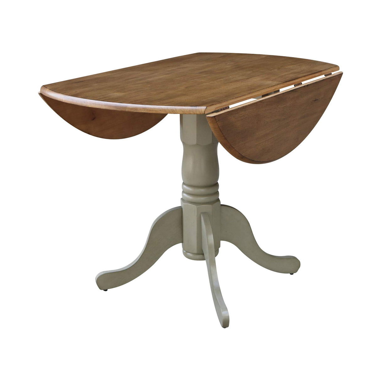 International Concepts Inch Dual 42 Drop Leaf Dining Table, Distressed Hickory/Stone IC International Concepts