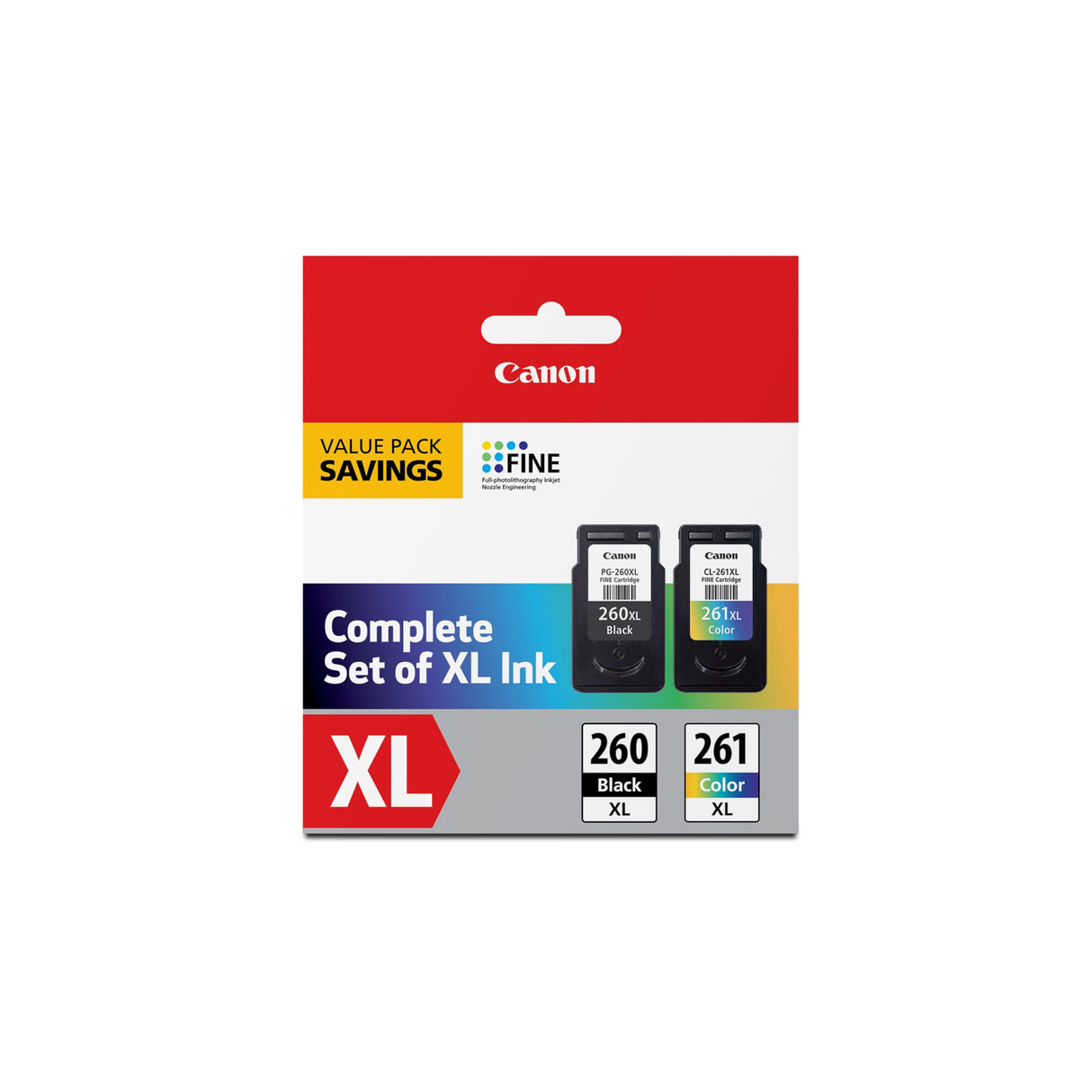 Canon PG-260 XL / CLI-261 XL Genuine Ink Value Pack (2 Cartridges), Compatible with TS5320, TR7020 Canon