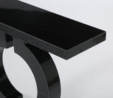 Tribesigns 43-Inch Mirrored Console Table with O-Shaped Base, Modern Entryway Table Glass Sofa Table with Mirror Finish, Rectangle Narrow Accent Foyer Table for Living Room Hallway Entrance (Black) Tribesigns