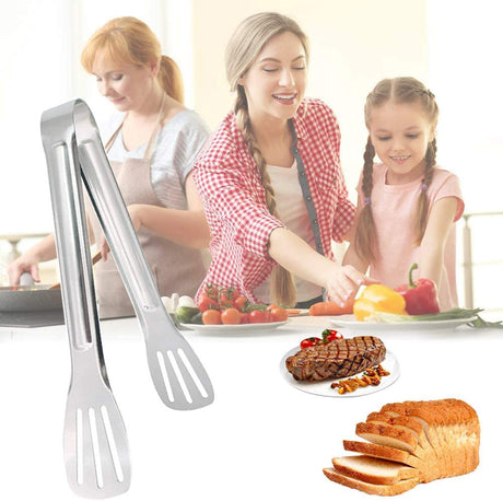 Serving Tongs Kitchen Tongs,Buffet Tongs, Stainless Steel Food Tong Serving Tong,small tongs 6 Pack (7 Inch) JXHAPY