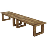 Tribesigns Conference Table, Modern Office Meeting Table, 10.5 ft Conference Room Table with Solid Wooden Base, Large Rectangular Business Furniture Seminar for Boardroom (2, Brown) Tribesigns