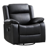 ANJ Swivel Rocker Recliner Chair, Manual Rocking Glider Massage Recliner with Heat, Overstuffed PU Leather Big Large Recliner for Living Room Bedroom Nursery ANJ