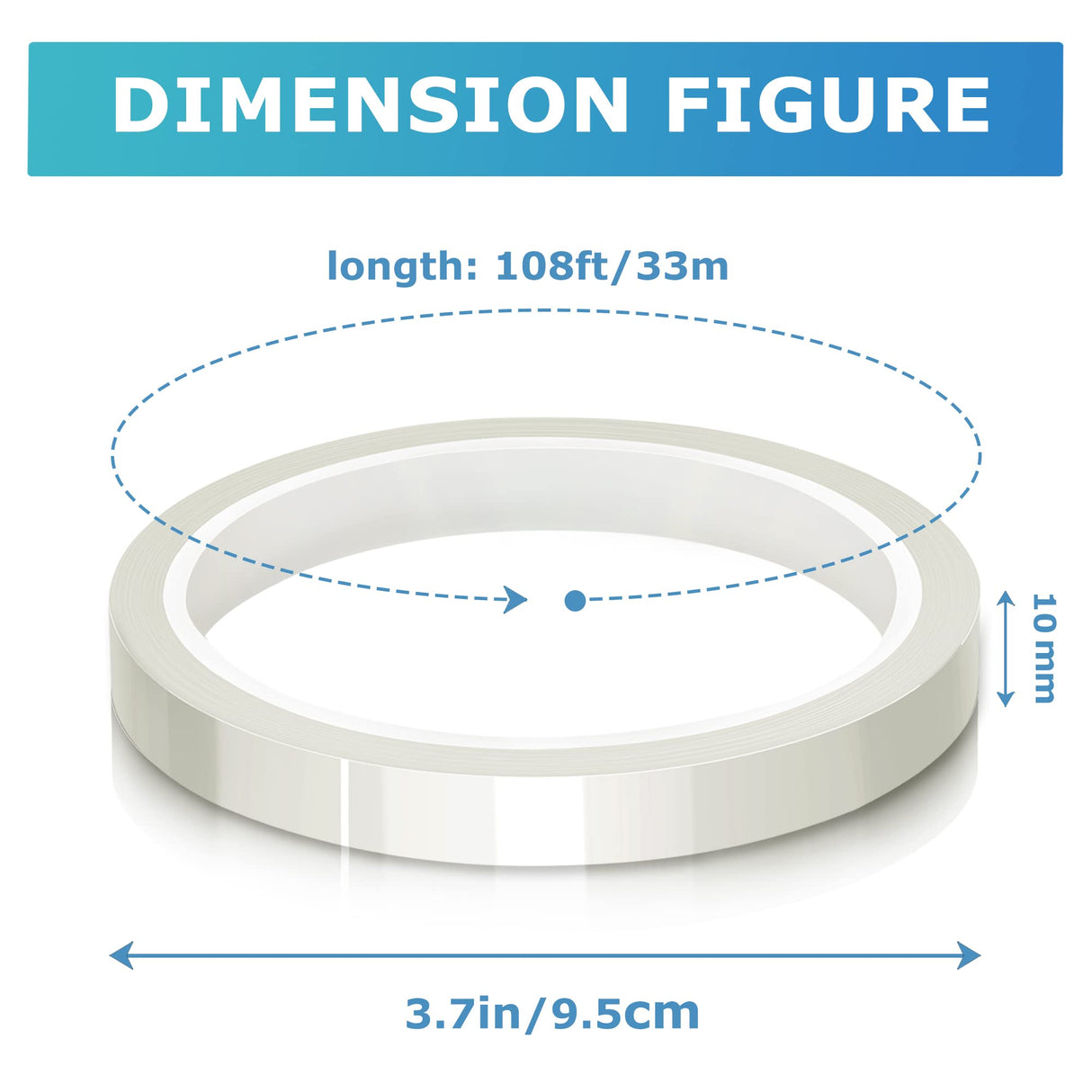 MS WGO High Temperature Tape Heat Tape Heat Resistant Tape Heat Transfer Tape Heat Tape for Sublimation No Residue 10mm X 33m 108ft (Transparent-6 Roll) MS WGO
