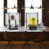 FUNGDO Transparent 3D Printer Enclosure Resin Printer Enclosure Clear TPU Protective Cover Dustproof Tent with Ventilation Fixing Port for FDM/LCD/DLP/SLA 3D Printer (T-Middle) FUNGDO