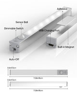 Goodea 6 Pack Led Under Cabinet Lights Wireless with Charging Station, 7’’ Rechargeable Motion Sensor Light Indoor, Dimmable Closet Lights for Cabinets, Bookshelf, Stair, Hallway Goodea