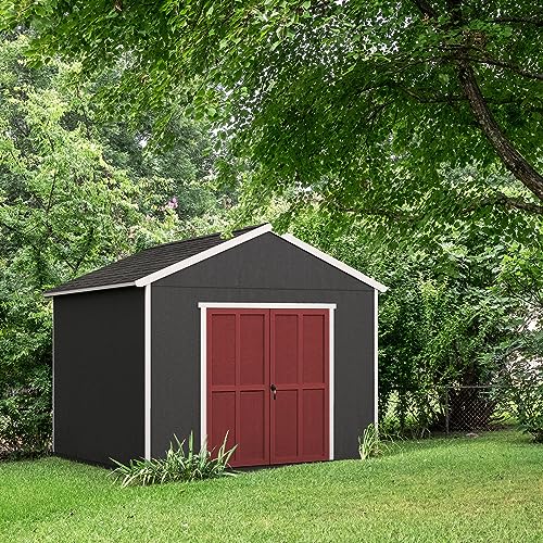 Handy Home Products Rookwood 10x18 Do-It-Yourself Wooden Storage Shed Brown Handy Home Products