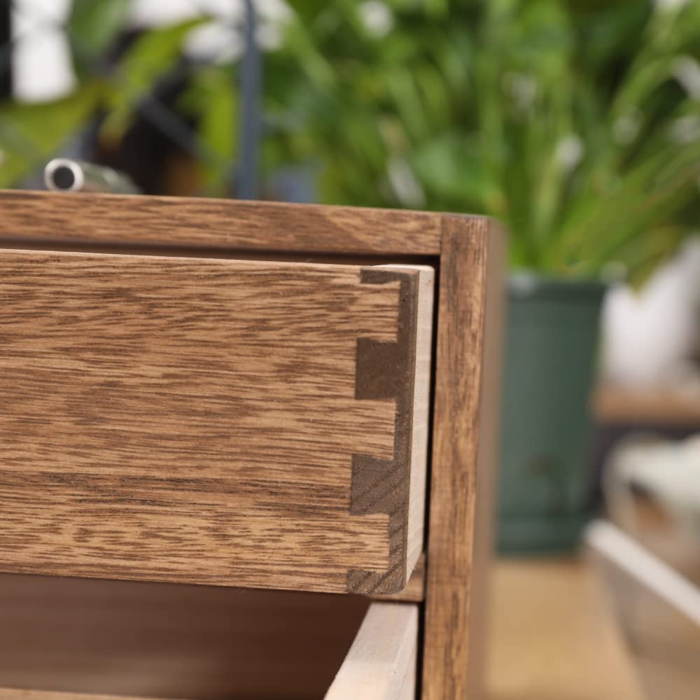 DDYURI Wood 2 Drawer Desktop Organizer Cabinet - Desk Storage Box for Kitchen Counter,Dresser Tabletop -Wooden File Organizer Printer Machine Stand for Office Accessories Chest Dark (FAX2C-DK） DDYURI