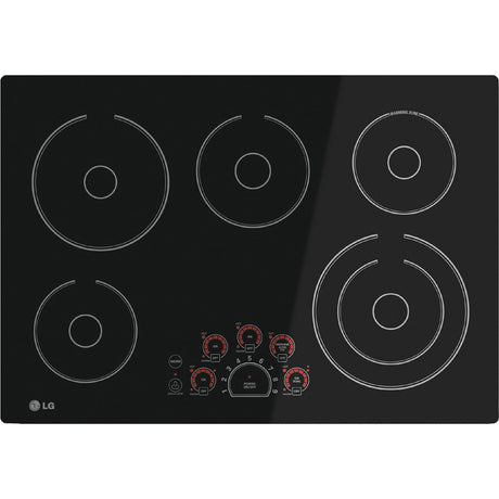 LG 30" BLACK RADIANT ELECTRIC SMOOTHTOP COOKTOP WITH SMOOTHTOUCH CONTROLS LCE3010SB LG