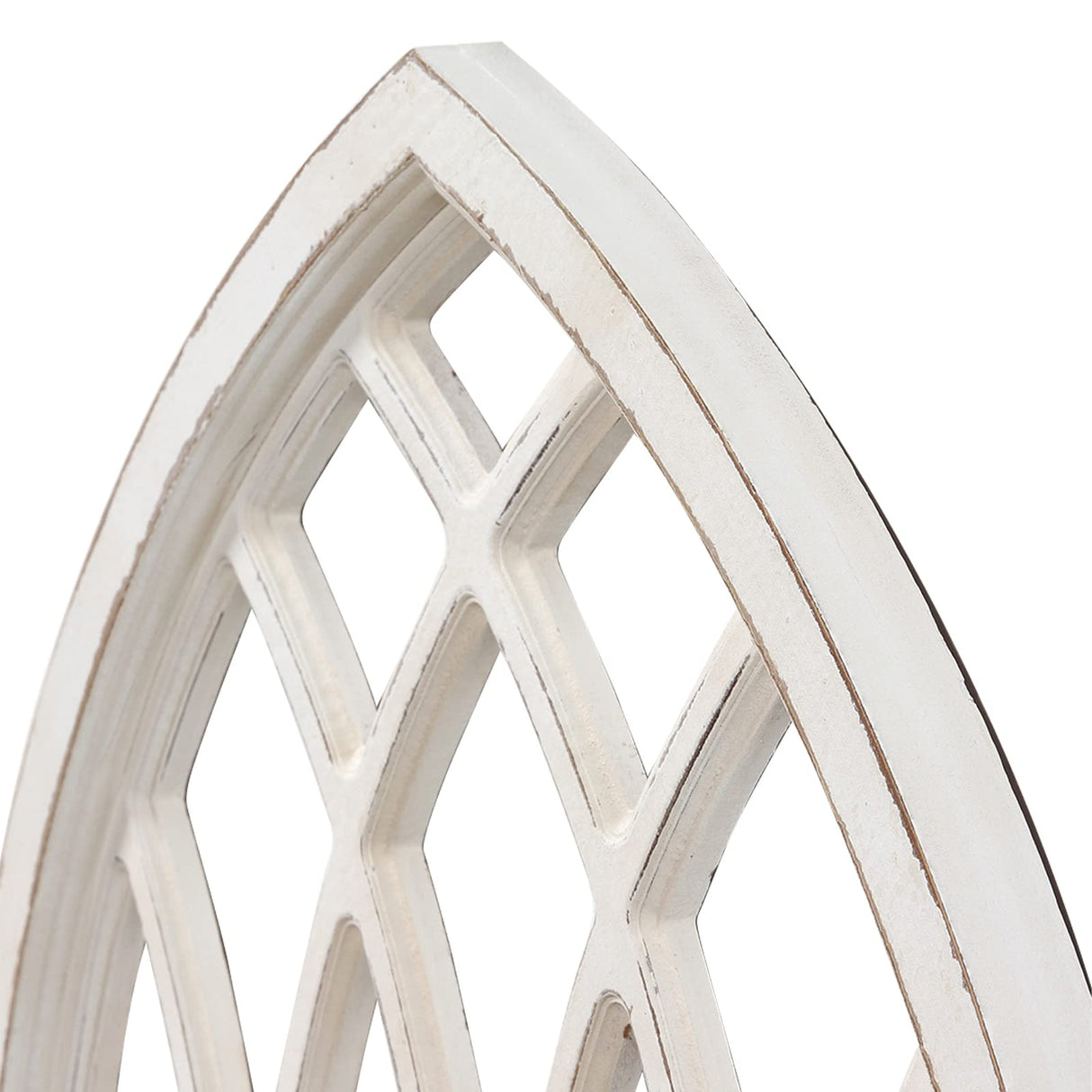 Sintosin Rustic Arched Window Frame 20 x 32 inch, Hanging Distressed White Window Pane Wall Decor, Farmhouse Window Frame Decor, Wooden Cathedral Window Frames for Wall Decor Living Room Christmas Sintosin