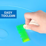 Tamaki 2 Pack 9.8 x 5.9 Inch Acrylic Paint Palette with Clear Paint Pallet Paint Tray Palette, Easy Clean Non-Stick Artist Pallet for Oil Watercolor Craft DIY Art Painting Palette Tamaki