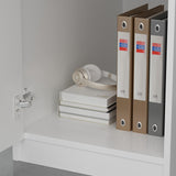 TAMUNE L-Shaped Reception Desk Counter Desk for Retail & Checkout, Modern Front Counter Table, Black Tapes, for Office Lobby White 39.4" D x 55.1”W x 43.3”H TAMUNE