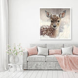 MOMDEDP Deer Diamond Painting Kits for Adults, 5D Winter Snowflake Full Drill Diamond Art, DIY Small Deer Diamond Art Kit Gem Art for Home Decor 12 x 12 inch Animal MOMDEDP