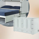Mega Solutions Emurphybed Paradiseo Murphy Cabinet Chest Bed with Charging Station 8 Inch, Queen (White) Mega Solutions