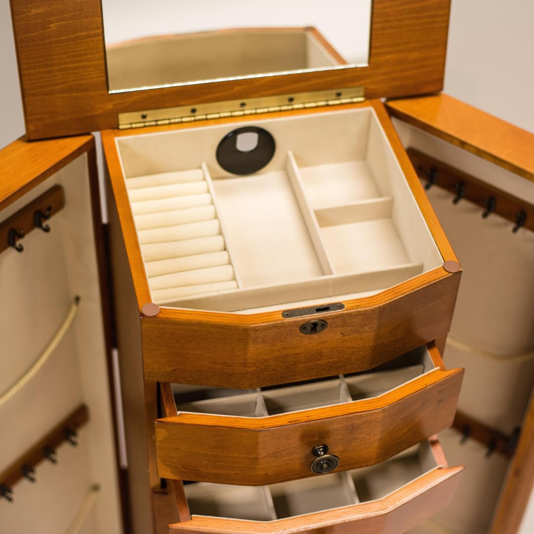 Alveare Home Louisa Jewelry Armoire, Oak Alveare Home