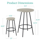 Best Choice Products Bistro Dining Set 3 Piece, Modern Round Counter Height Pub Table, Compact High Top with Bar Stools Pub Dining Set for Kitchen, Breakfast Room - Light Gray Best Choice Products