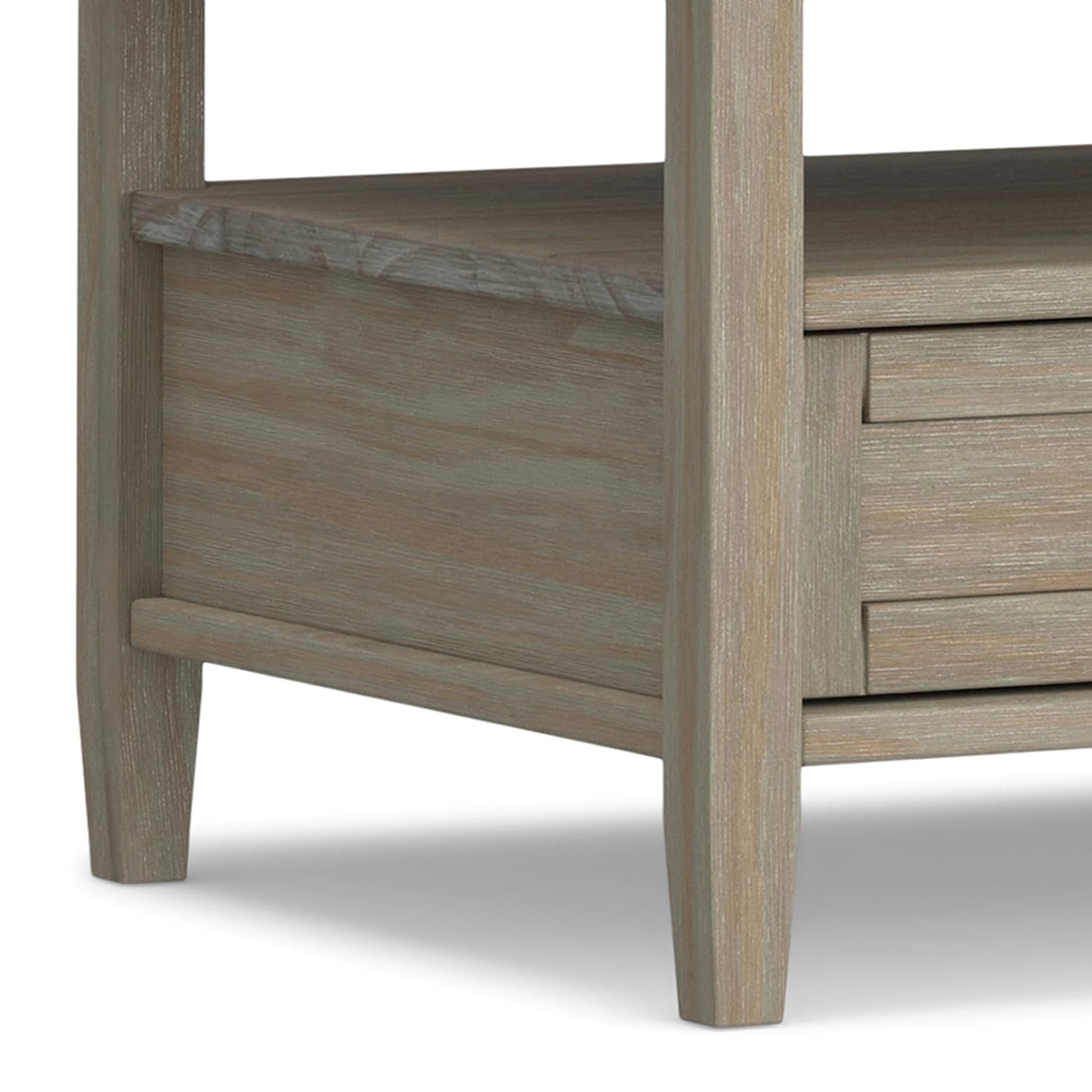 SIMPLIHOME Warm Shaker SOLID WOOD 48 Inch Wide Rectangle Transitional Coffee Table in Distressed Grey, For the Living Room and Family Room SIMPLIHOME