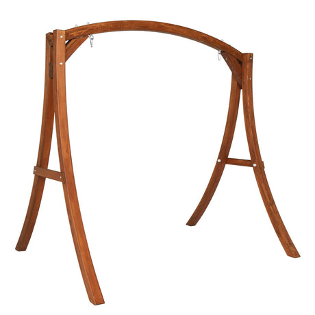 VINGLI Heavy Duty Wooden Swing Frame for Adults Kids, Strong A-Frame Porch Swing Bench Stand for Indoor & Outdoor, Curved Arc Top Design, Supports Up to 660 LBS VINGLI
