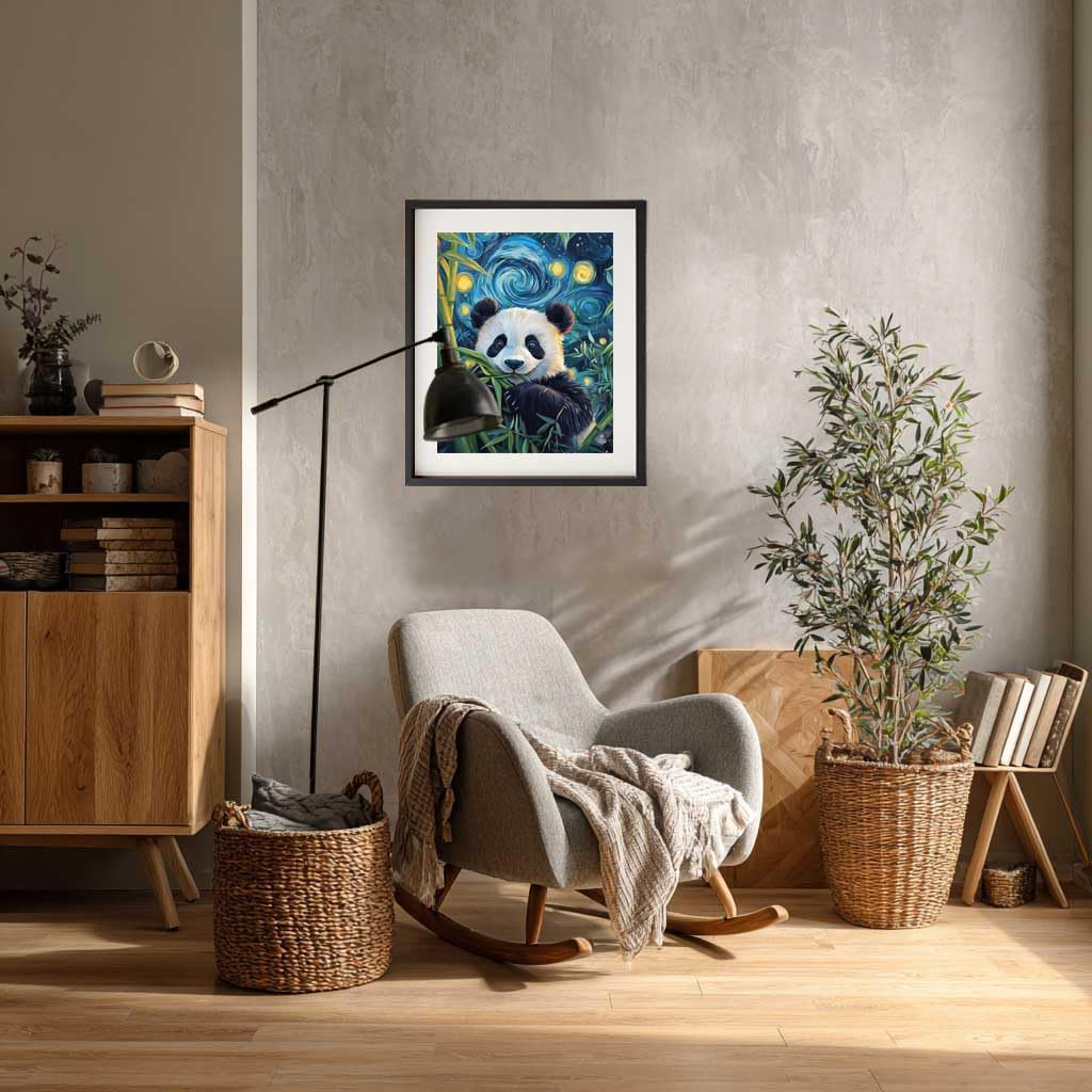 Panda Paint by Number, Pandas Paint by Numbers Kit for Adults, Cute Animal Canvas Painting Kits, Starry Night DIY Acrylic Painting for Gift Home Wall Decor(16x20inch, Without Frame) Cawpom