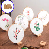 6 Pcs Wooden Embroidery Hoop Base, Cross Stitch Holder for Embroidery Display Stand TQFXGLL