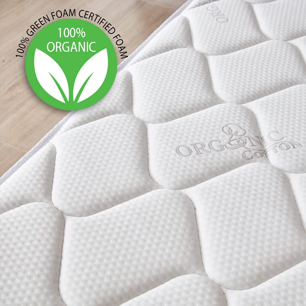 Twin Size Mattress - 10 Inch Cool Memory Foam & Spring Hybrid Mattress with Breathable Cover - Comfort Plush Euro Pillow Top - Rolled in a Box - Oliver & Smith