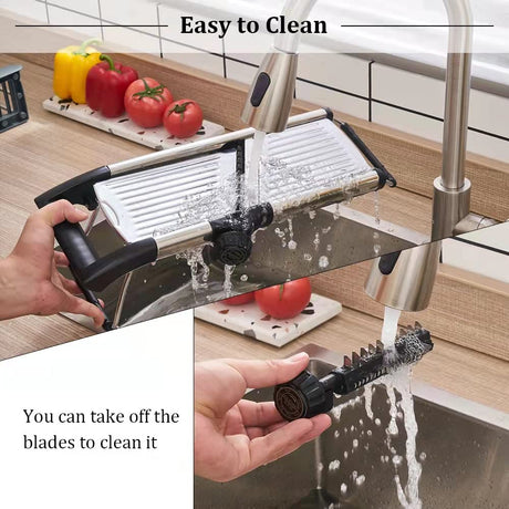 VEKAYA Mandoline Slicer,Mandoline Food Slicer for Kitchen,Mandolin,Potato Slicer,Vegetable Chopper,Adjustable Stainless Steel Veggie Onion Tomato Julienne Cutter with Cut-Resistant Gloves VEKAYA