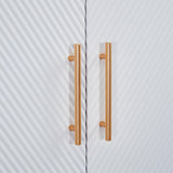 ModMakers 74.2"H Wooden 4 Doors 3 Drawers White Wood Wardrobe Closet Armoire Freestanding Closet Cabinet for Bedroom Bathroom Clothes Storage Closet Wardrobe with Hanging Rod, Wooden Clothes Organizer ModMakers