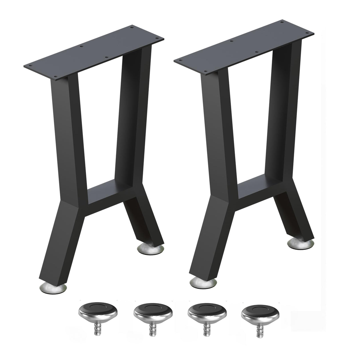 YCCO Bench Legs Black Metal,Coffee Table Legs 15 Inch,End Table Leg,Metal Desk Legs for Table,Heavy Duty Furniture Legs,Patas Para Mesa-Easy Install with Adjustable Feet,DIY Legs (H15 x W11, Set of 2) YCCO