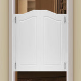 Swinging Doors Cafe Doors, Cafe Saloon Doors, Interior Wood Door Swing Door with Metal Hinges, Bar Saloon Swinging Doors for Kitchen Stairs Bedroom Entrance Partition (White A, 35.83x41.93in) Pinelicorn