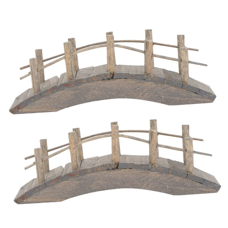 FUNOMOCYA 2pcs Mini Wooden Arch Bridge Miniature Wooden Bridge for Micro Scene Bonsai Garden Decor Fence Decor Outdoor Decor Micro Bridge Decoration Terrarium Decor Natural Garden Doll House FUNOMOCYA