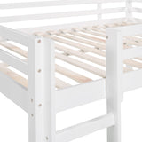 Anwickmak Full Size Wooden Loft Bed with Slide, Convertible Ladder, and Chalkboard for Kids and Teens, White Anwickmak