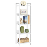 MAHANCRIS 5-Tier Bookshelf, Bookcase, Shelves Organizer for Small Spaces, Storage Shelf Organizer, for Living Room, Bedroom, Study, Balcony, White BKBW5501 MAHANCRIS