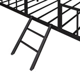 Harper & Bright Designs Metal Twin Size House Loft Bed for Kids, Low Loft Bed with Roof and Ladder, Junoir Loft Bed Twin for Girls Boys,Playhouse Bed Frame, Black Harper & Bright Designs