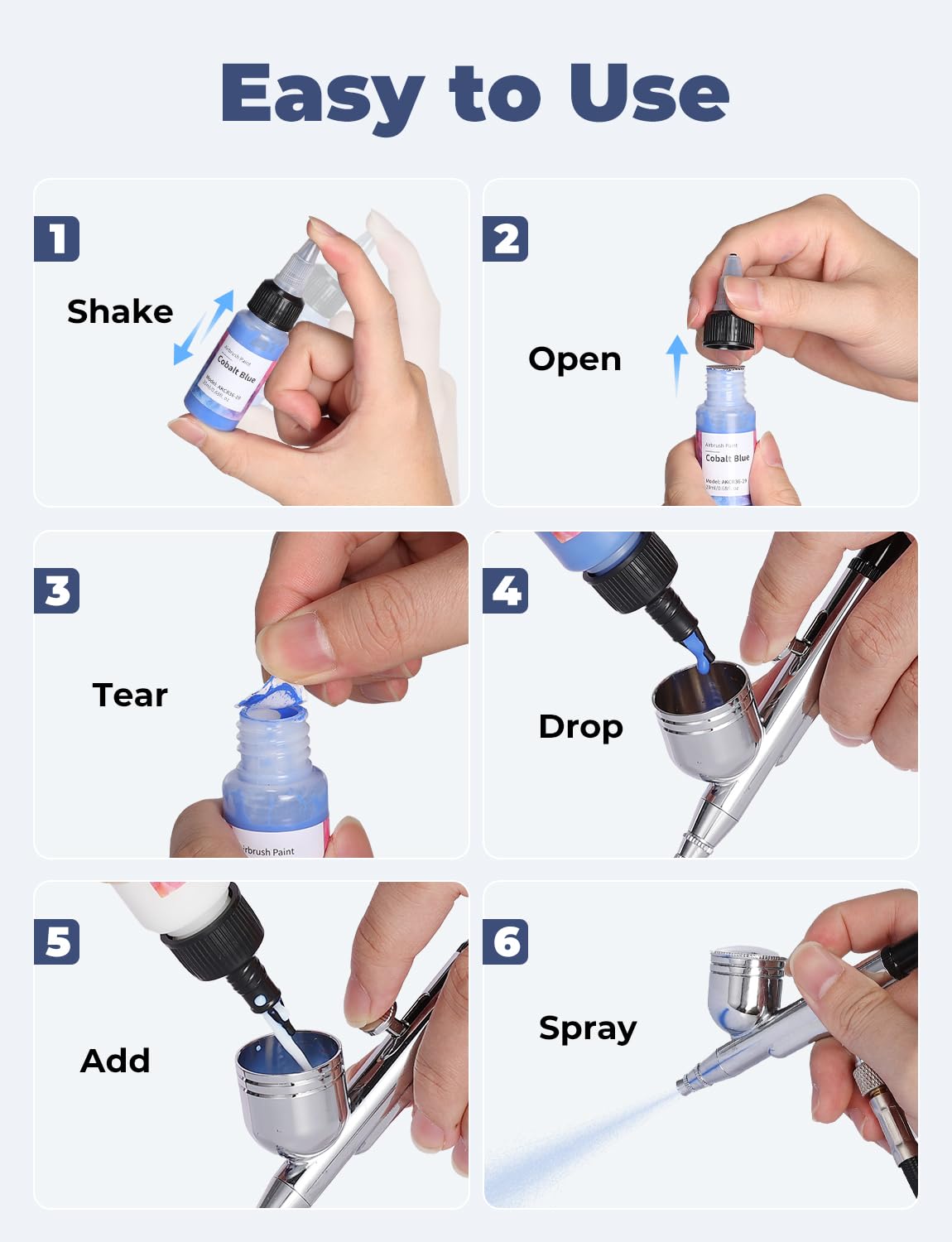 Oasser Airbrush Paint 33 Colors with 3 Thinner, Water-Based Acrylic Air Brush Paint Set, Ready to Spray for Beginners, Hobbyist and Artists, 20 ml/Bottle Oasser