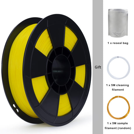 ZIRO TPU Filament 1.75mm, Flexible Soft TPU 3D Printer Filament, Shore 95A Hardness 3D Printing Material, Bright Pure Color, 0.8KG Spool, Fit Most FDM Printers Pens, Yellow ZIRO