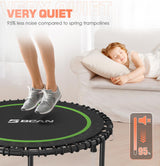 BCAN 48" Adult Fitness Trampoline with Durable Bungees, Stable & Quiet Exercise Rebounder,Great Mini Trampoline for Indoor/Garden Workout - Green BCAN