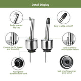 SheeChung Oil Dispenser Bottle for Kitchen, Mason Jar Glass Olive Oil Bottle, 16oz Vinegar Dispenser Set with Brush, Stainless Steel Pour Spout, Rustic Farmhouse Kitchen Decor 2 Pack SheeChung