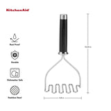KitchenAid Gourmet Stainless Steel Wire Masher, 10.24-Inch, Black KitchenAid