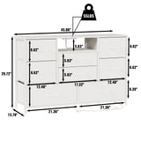 Furnulem White Dresser for Bedroom, Wide Chest of Drawers with Power Outlet for 55" TV Stand Entertainment Center, Deep 8 Drawers for Storage in Living Room,Entryway,Hallway,Closet(White) Furnulem
