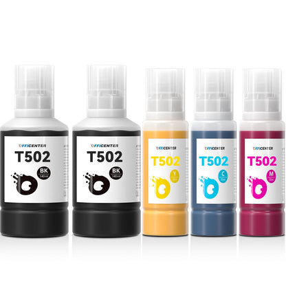 Officenter T502 502 Ink Refill Bottles for Ecotank ET2760 ET-4760 ET2750 ET-3760 ET-2850 ET-15000 ST-4000 ST-2000 ET-3710 ET-3850 ET-3750 ET-4850 ET-3830 ET4750 ET2700 ST3000 ET3700 Printer(2BK C M Y)