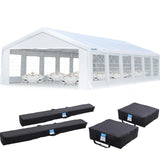 Quictent 20x40ft Party Tent Heavy Duty Outdoor Gazebo White Wedding Tent Canopy Event Shelter Carport with Removable Sidewalls& 6pcs Storage Bags Quictent