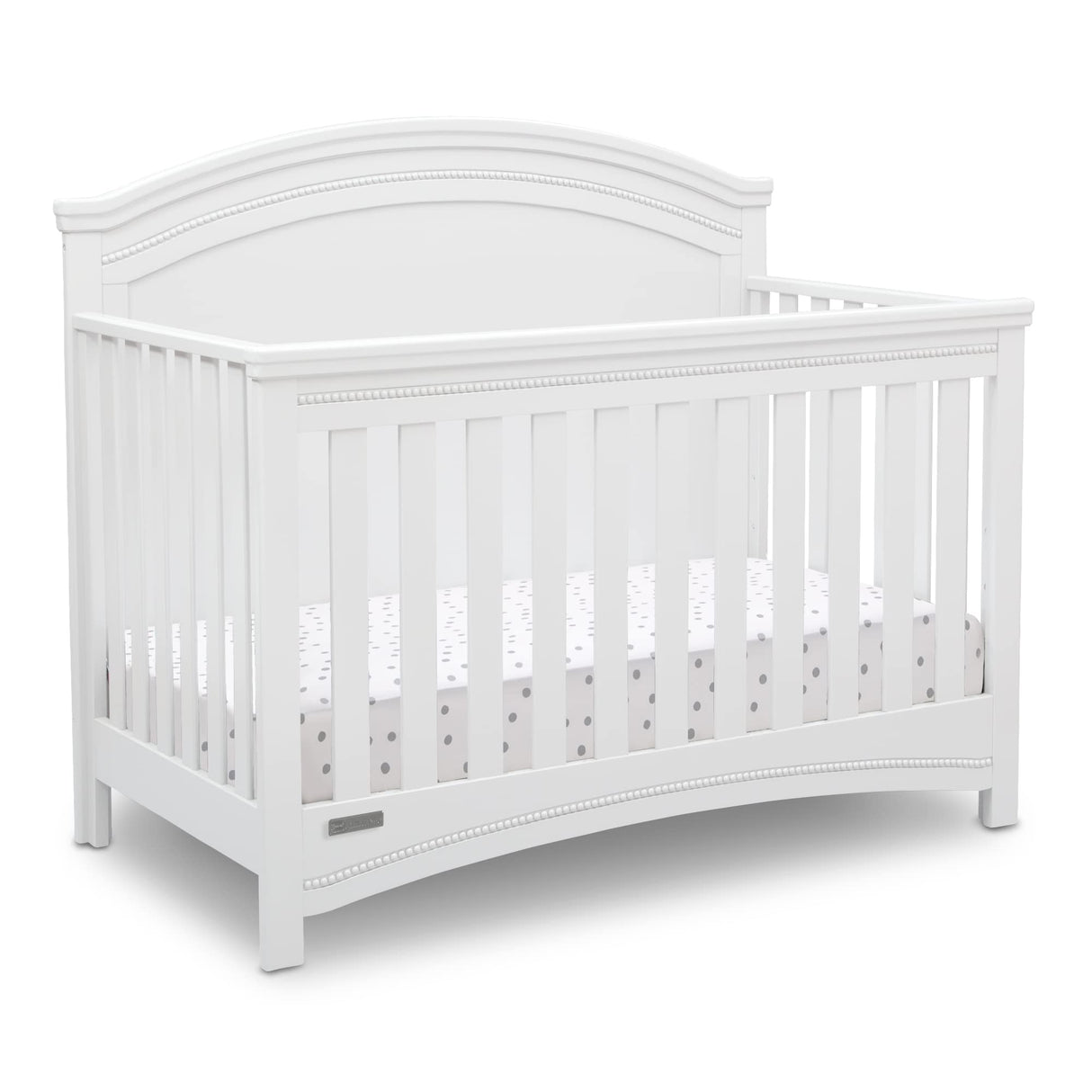 Delta Children Simmons Kids SlumberTime Emma 4-in-1 Convertible Baby Crib N More - Greenguard Gold Certified, Bianca White Delta Children