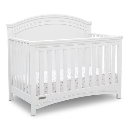 Delta Children Simmons Kids SlumberTime Emma 4-in-1 Convertible Baby Crib N More - Greenguard Gold Certified, Bianca White